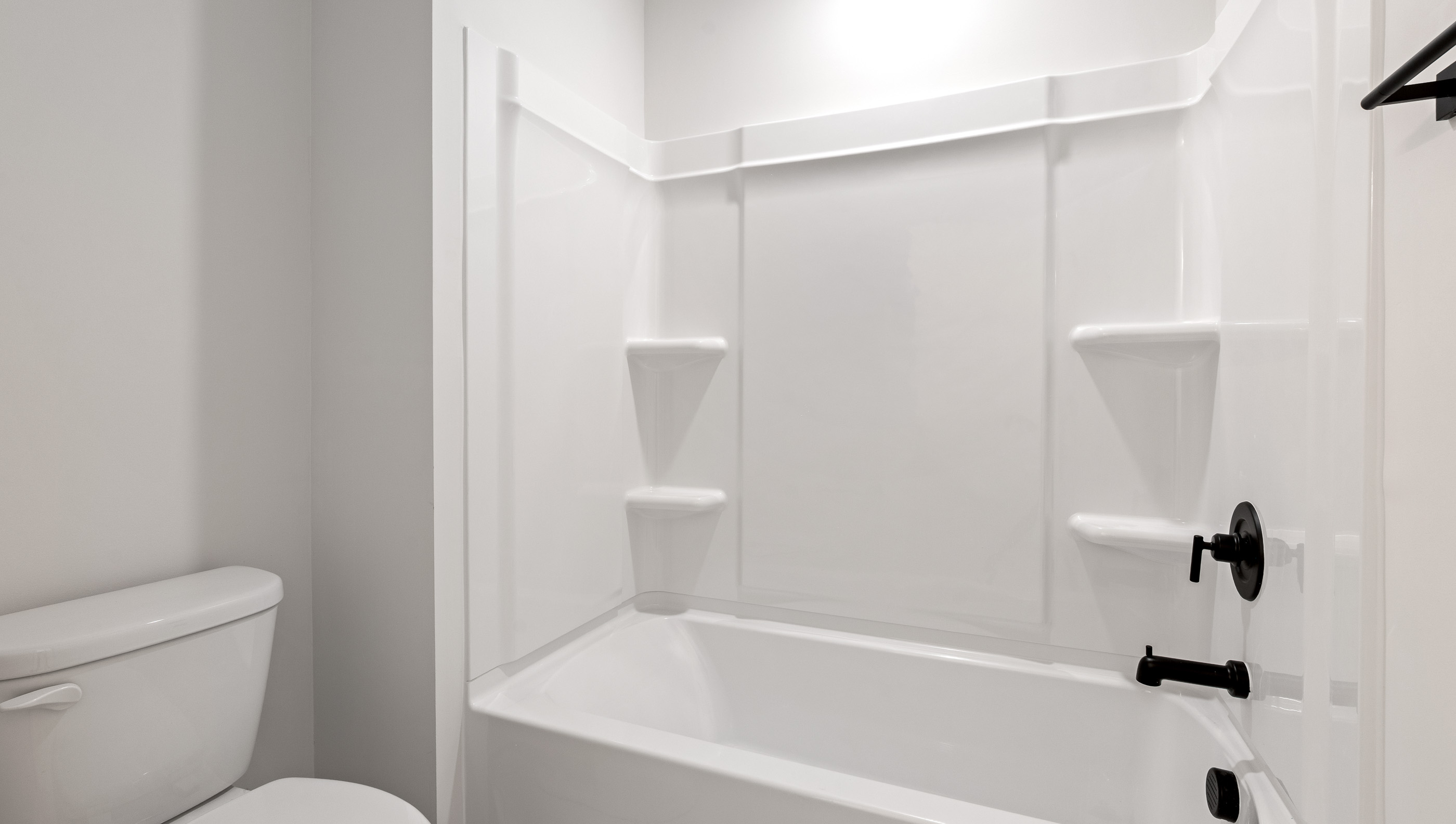 Hall bathroom with shower / tub.