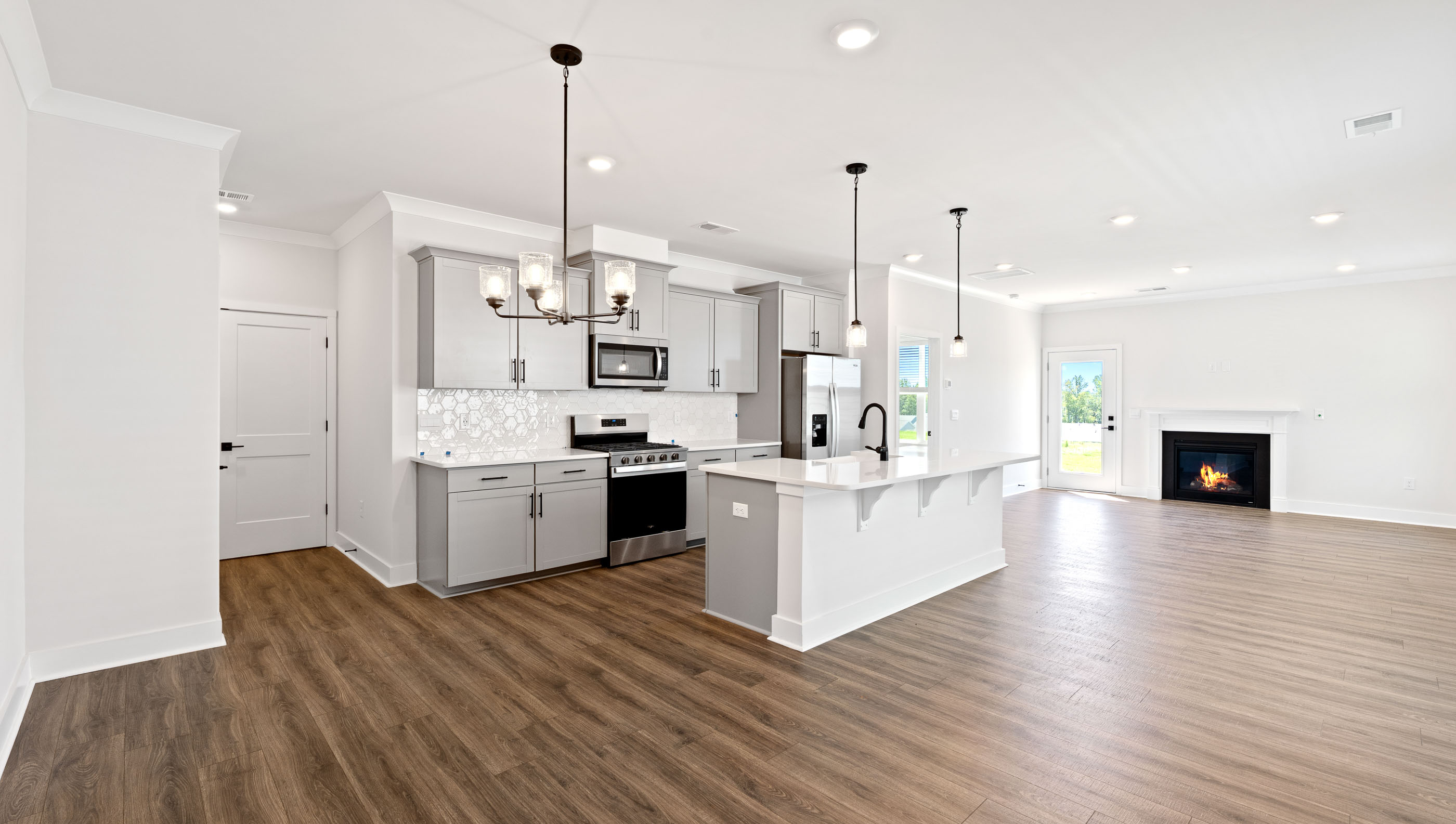 Kitchen with island.