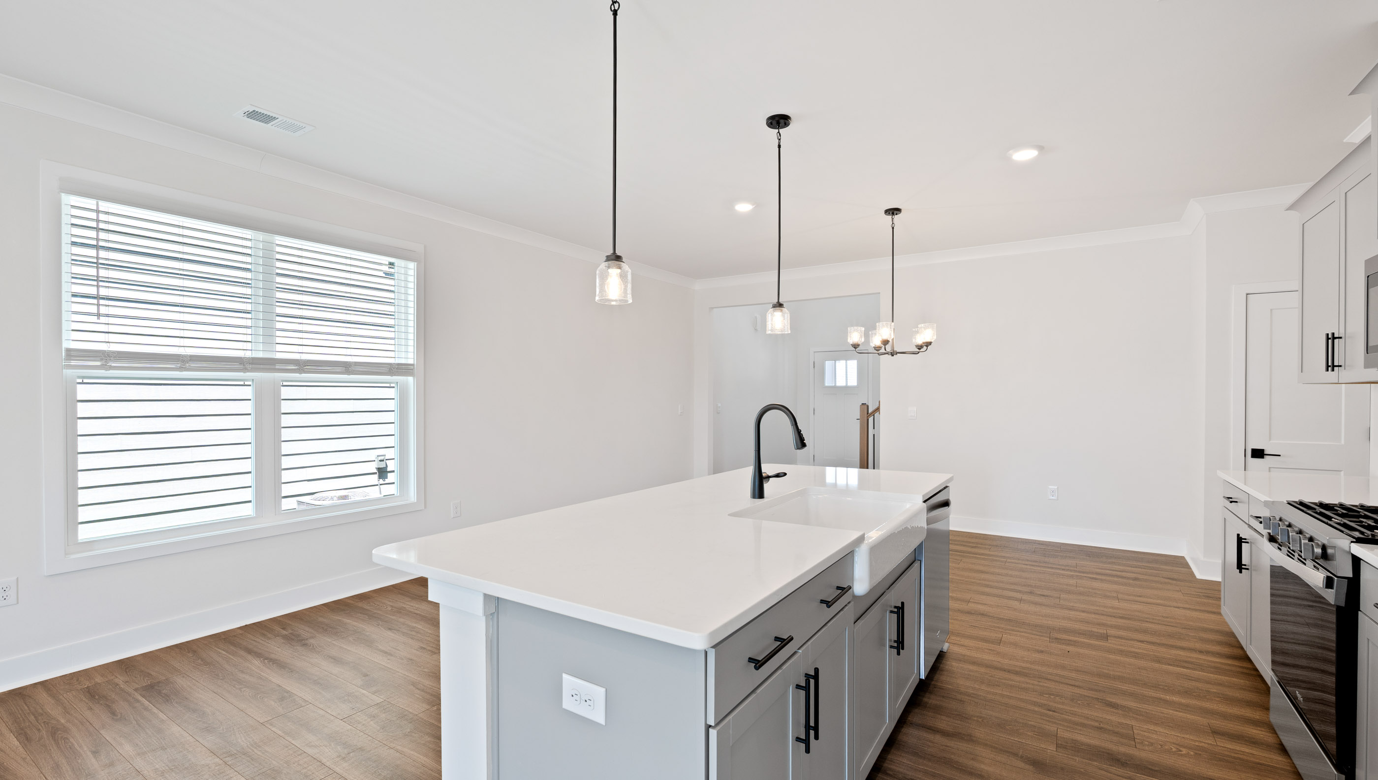 Kitchen overlooking the dining area.