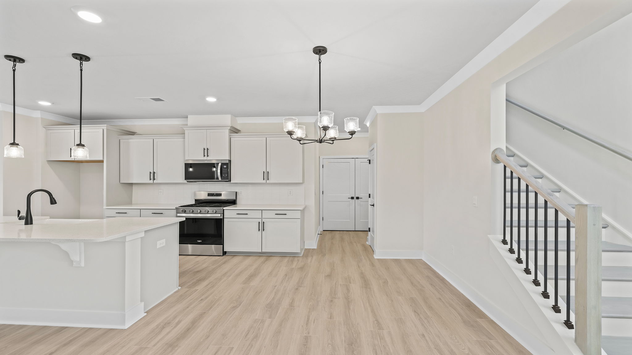 Dining area and view of staircase.