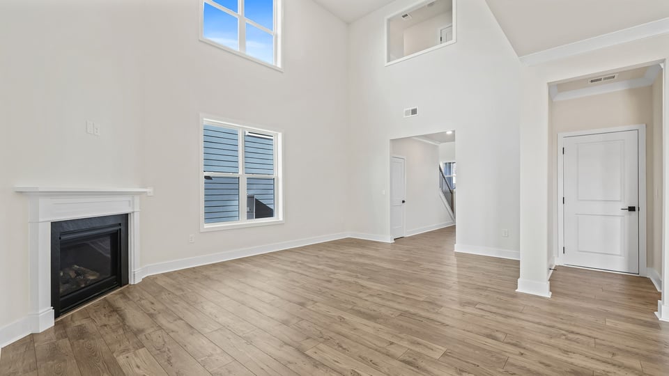 View of two story great room.