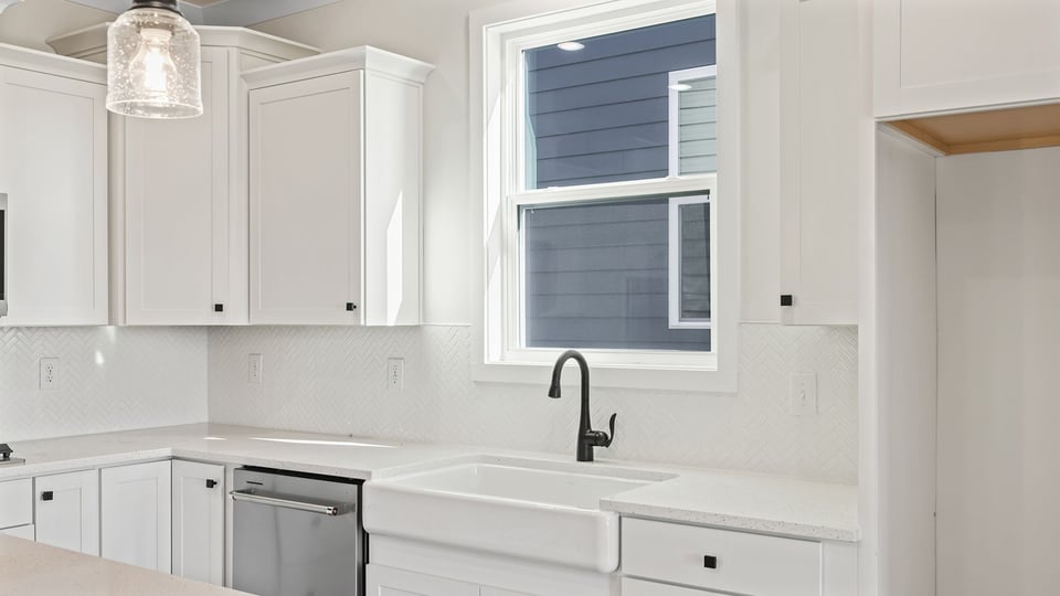 Window over the sink.