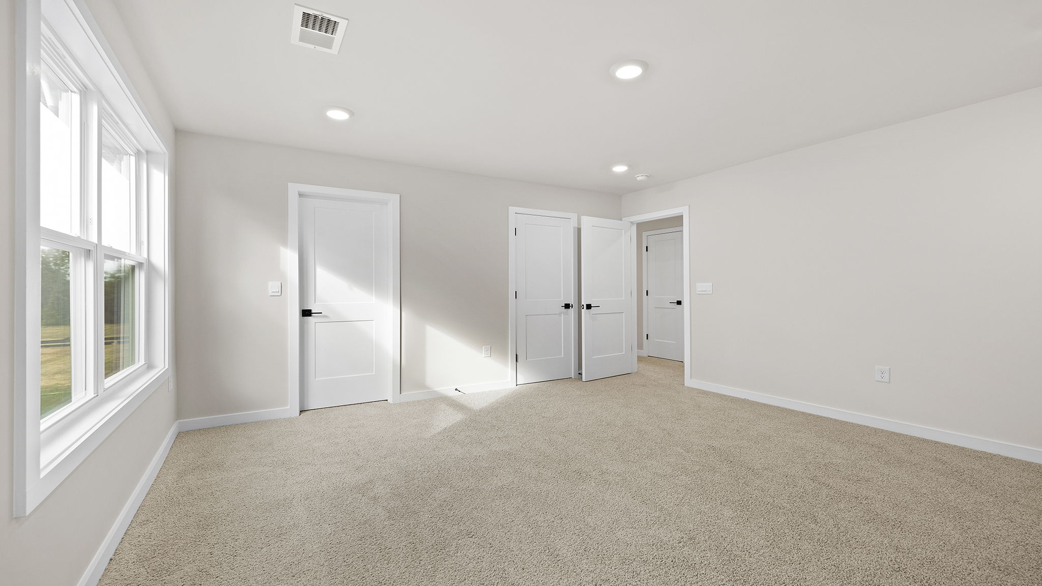 Bedroom with windows and
