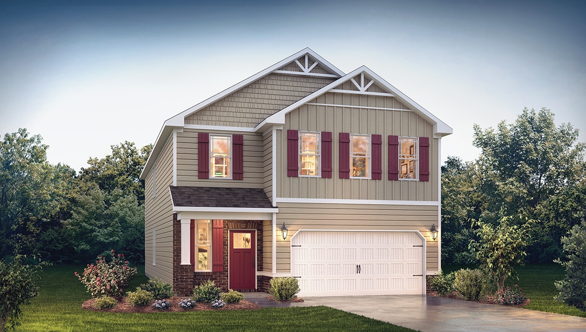 Front exterior of home elevation C.