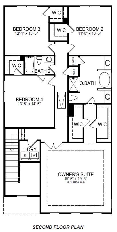 Second floor floorplan of Berkshire.