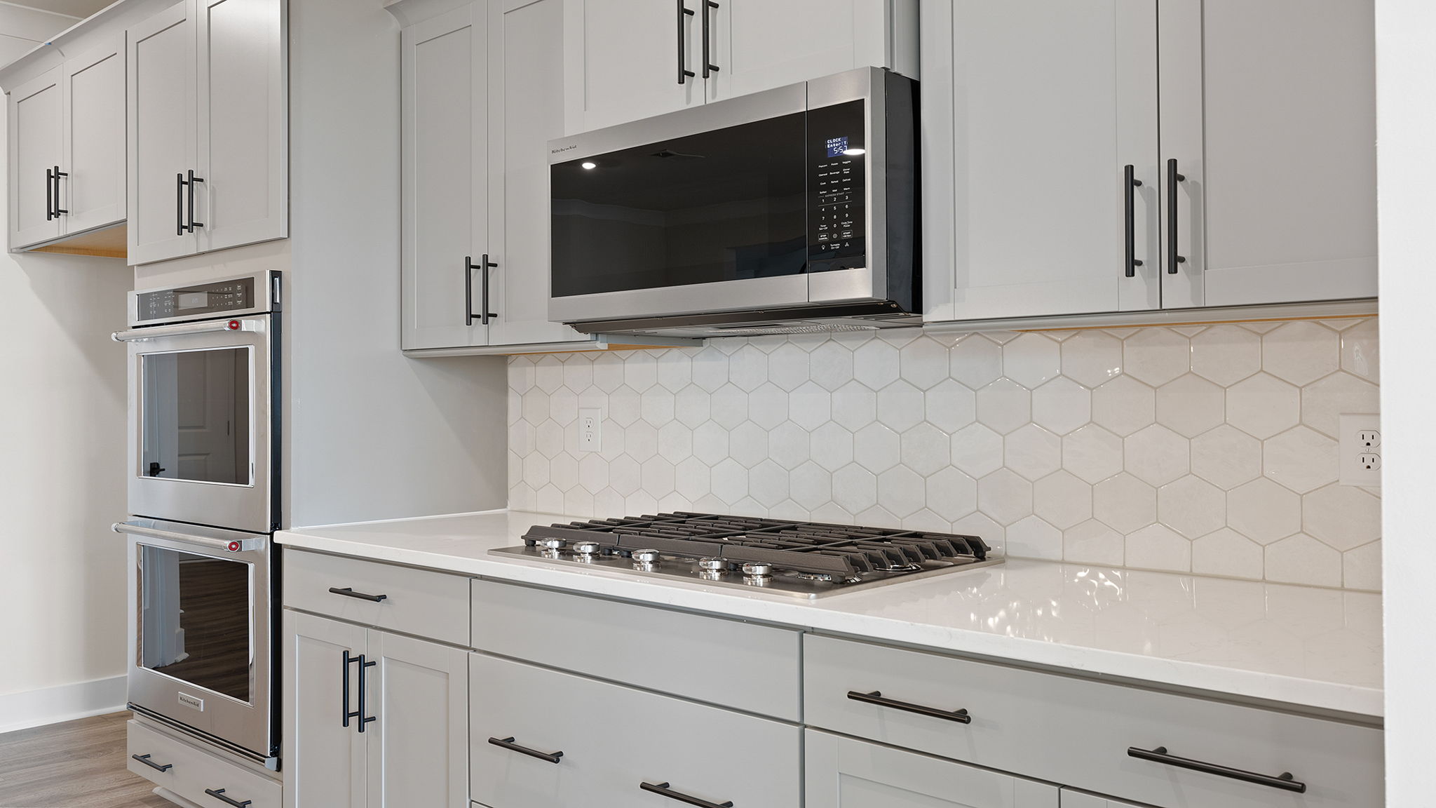 Stainless steel appliance and gas stovetop.