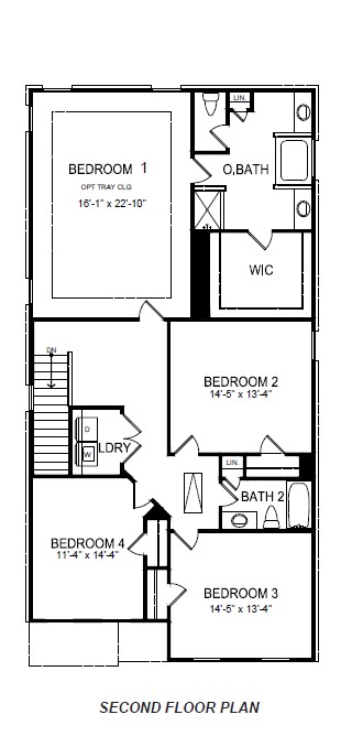 Second floor floorplan for Dorset.