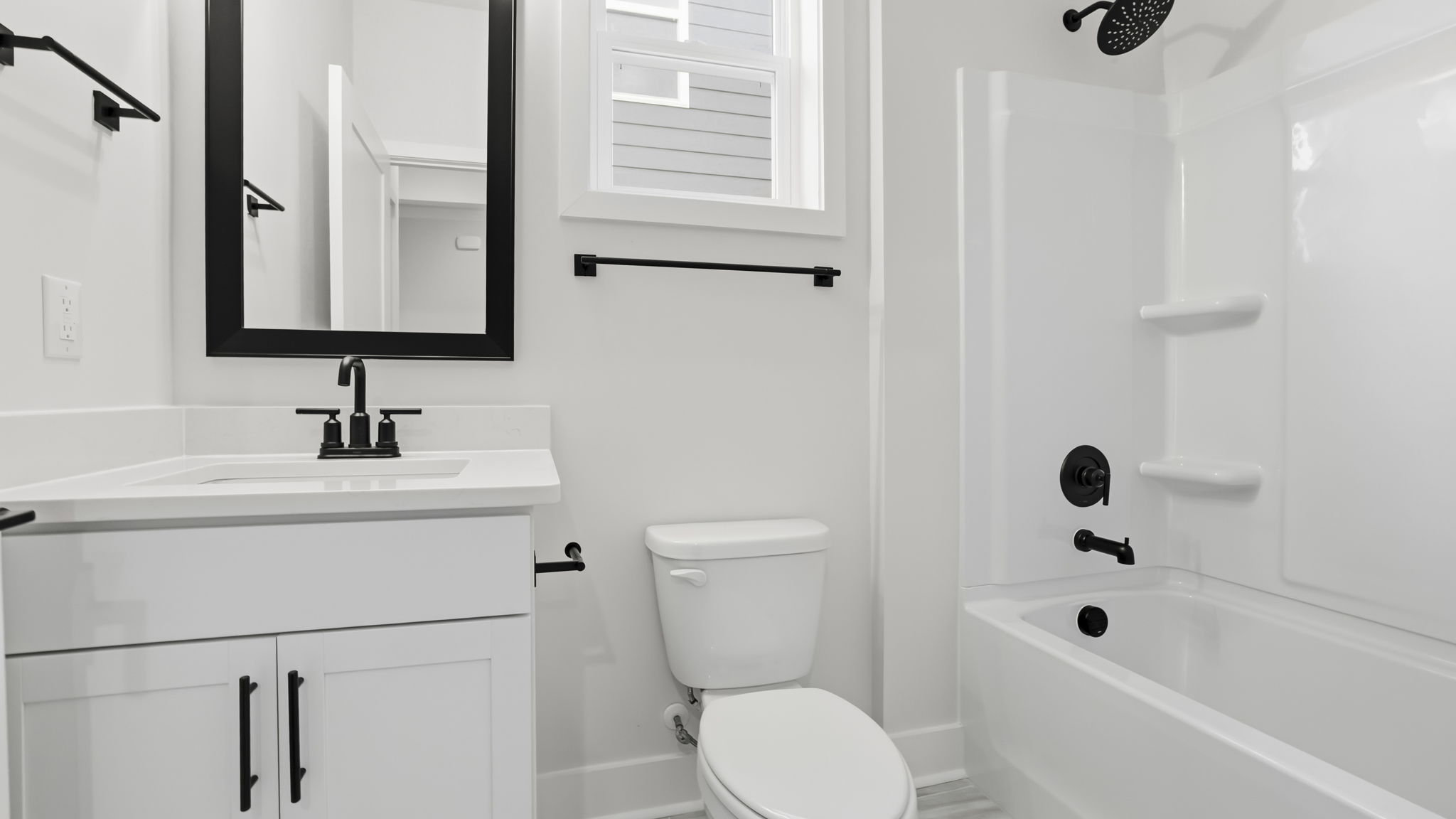 Bathroom with vanity sink.