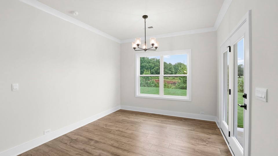 Dining area with windows.