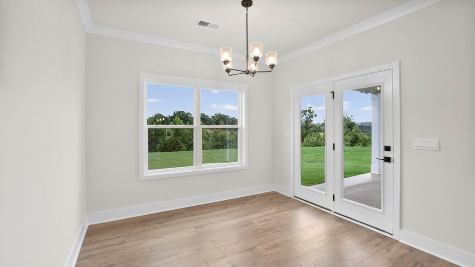 Dining area with windows.