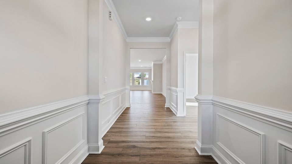 View of hallway to the living area.