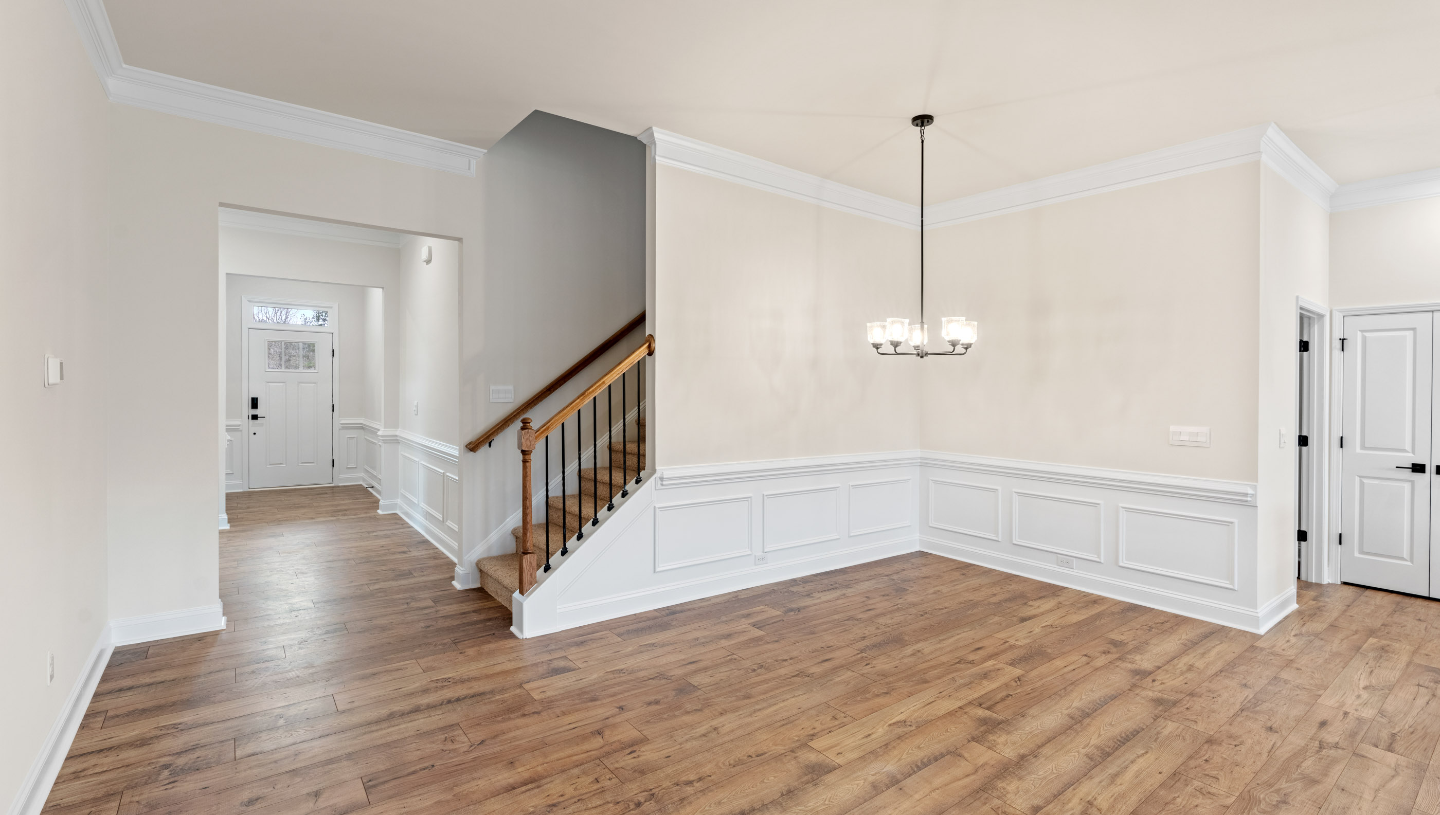 Family room with view of stairs.