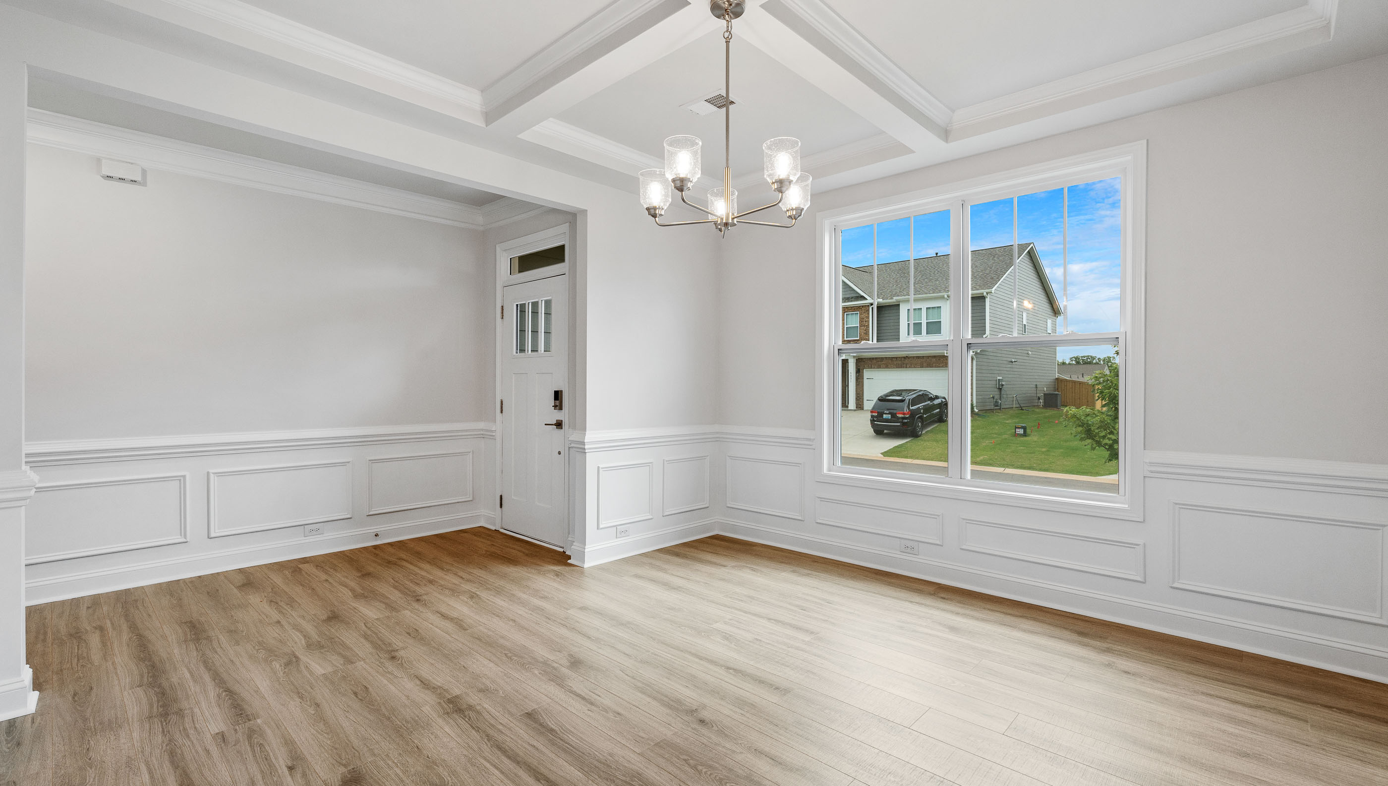 Formal dining room at the front of the home.
