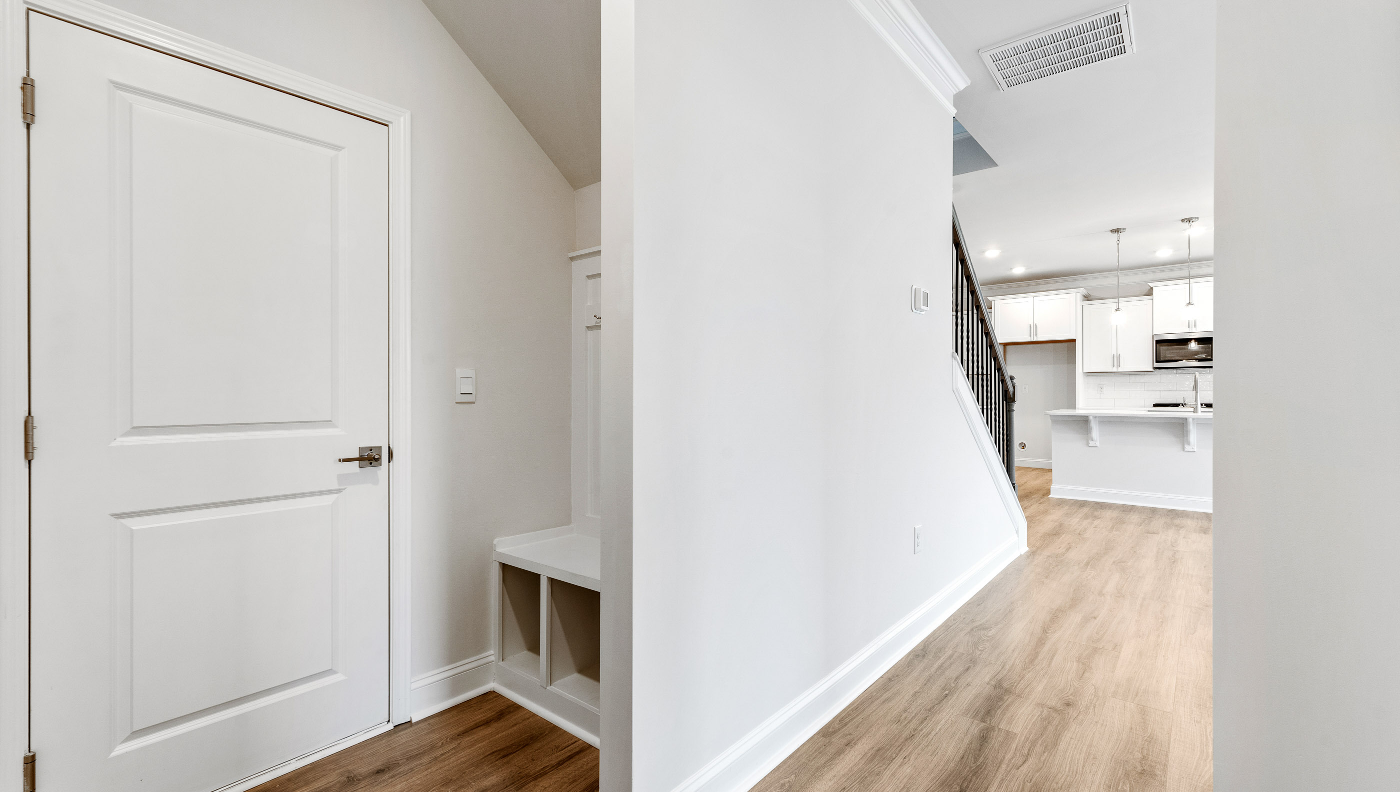 View of entrance and hallway to the living area.