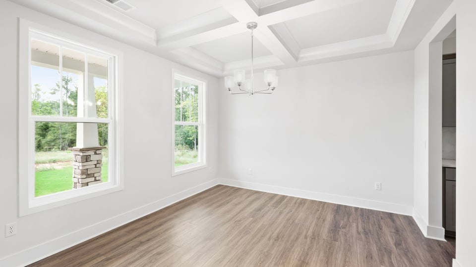 Dining area with windows.