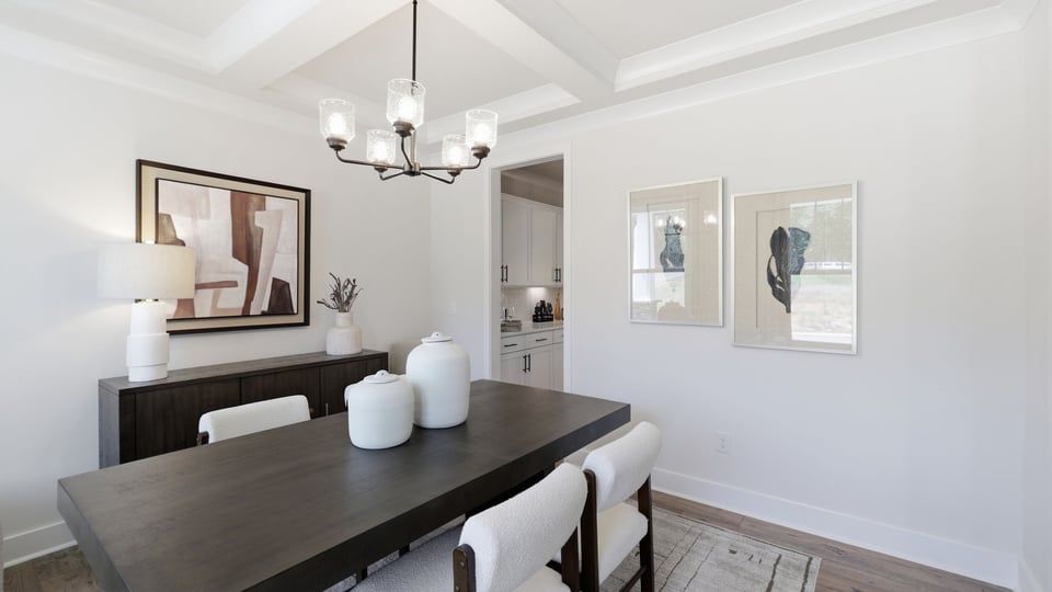 Dining area with windows.