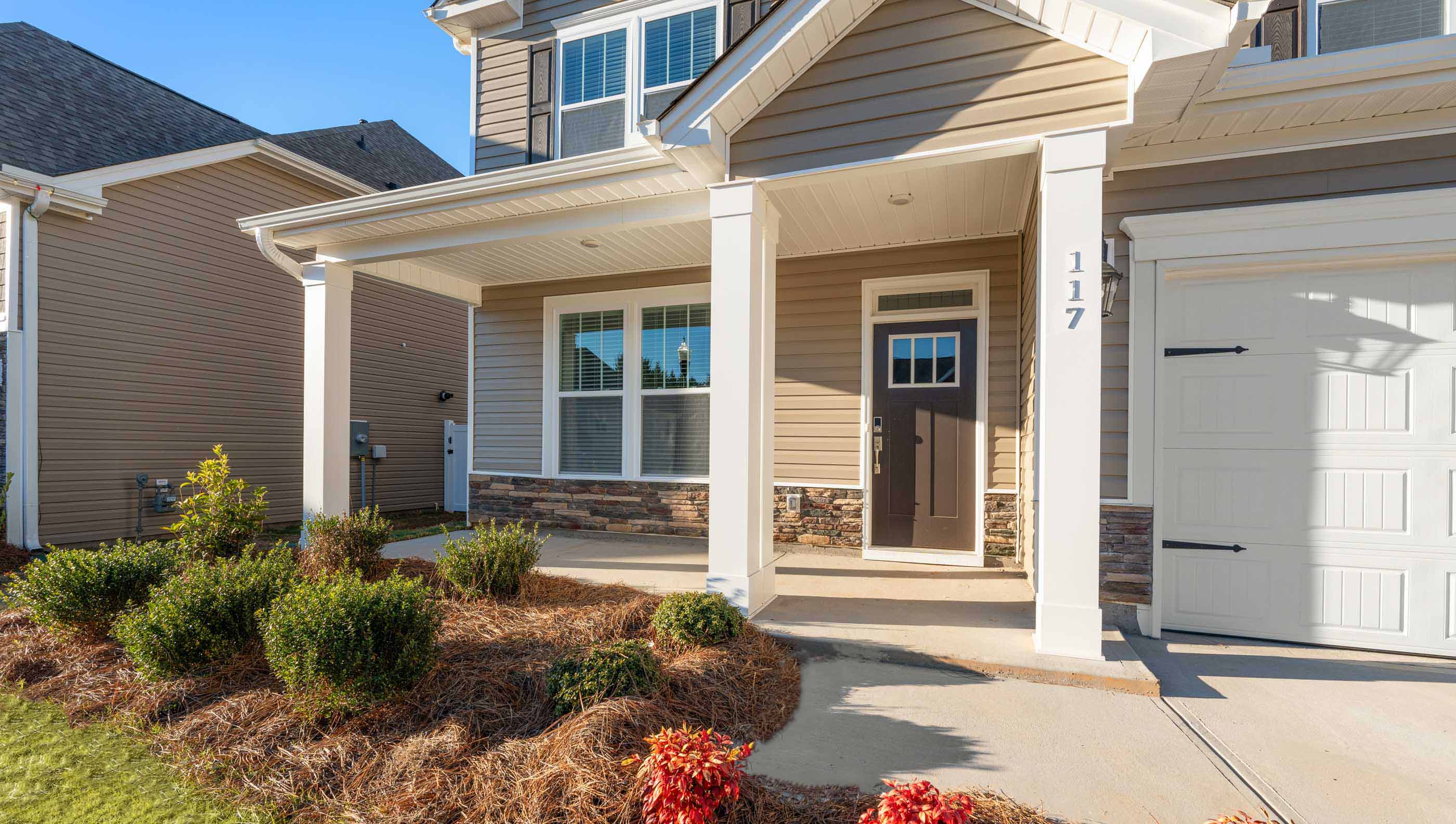 Inviting front entry and porch.