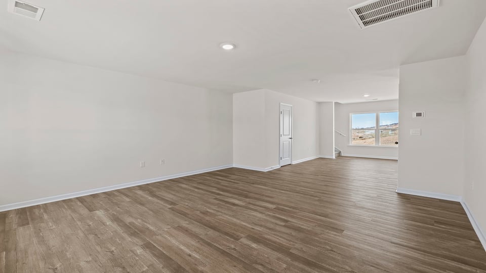 Family room looking towards rear of home.