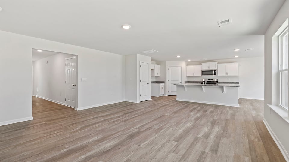 Living room looking towards kitchen.