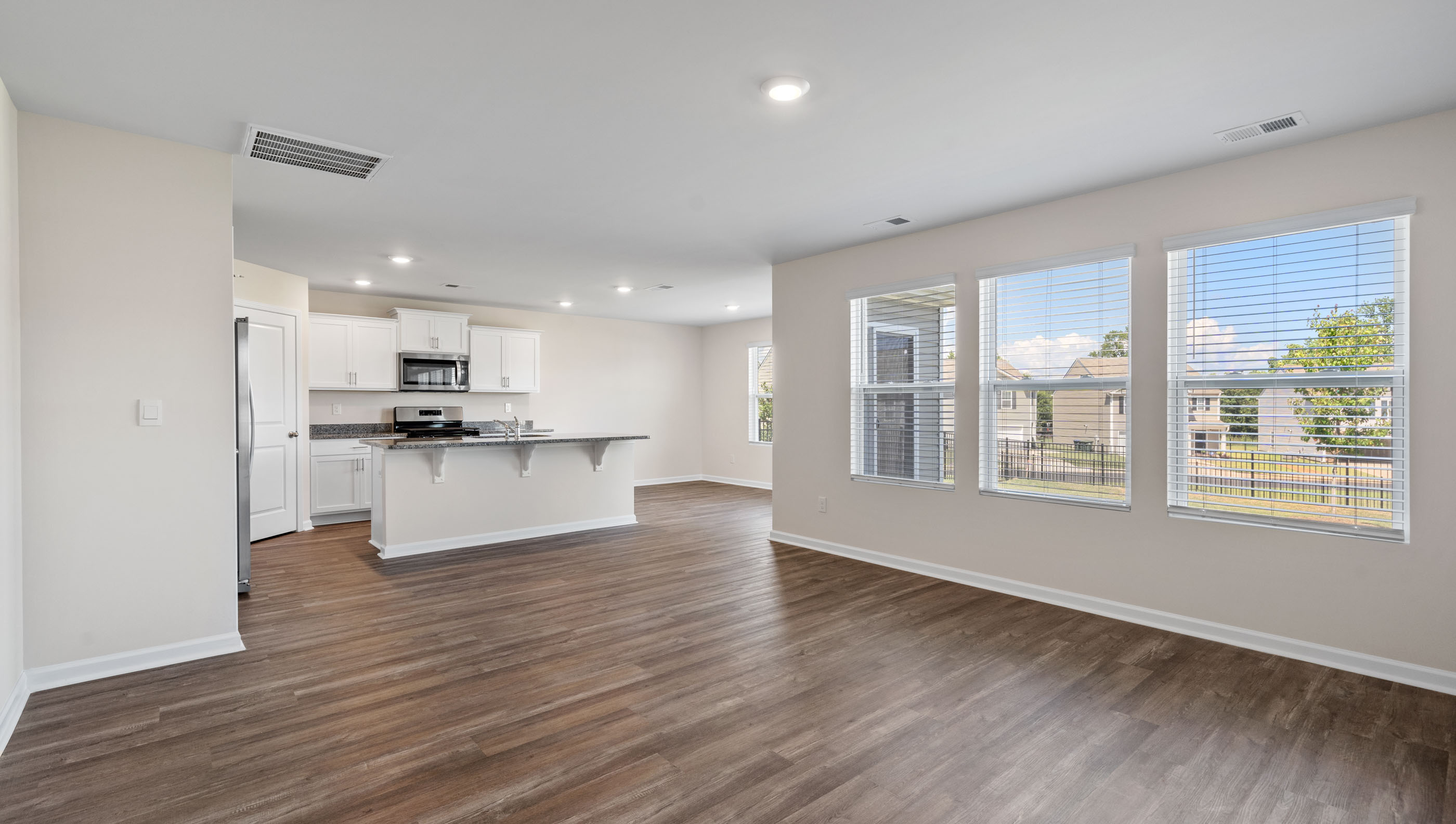 Living room view of kitchen.
