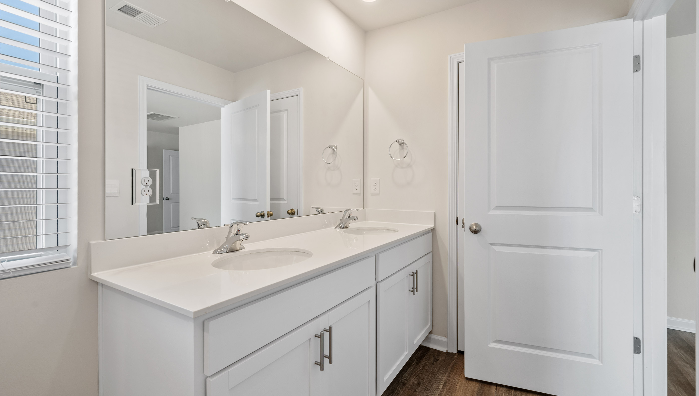 Bathroom with double sink vanity.