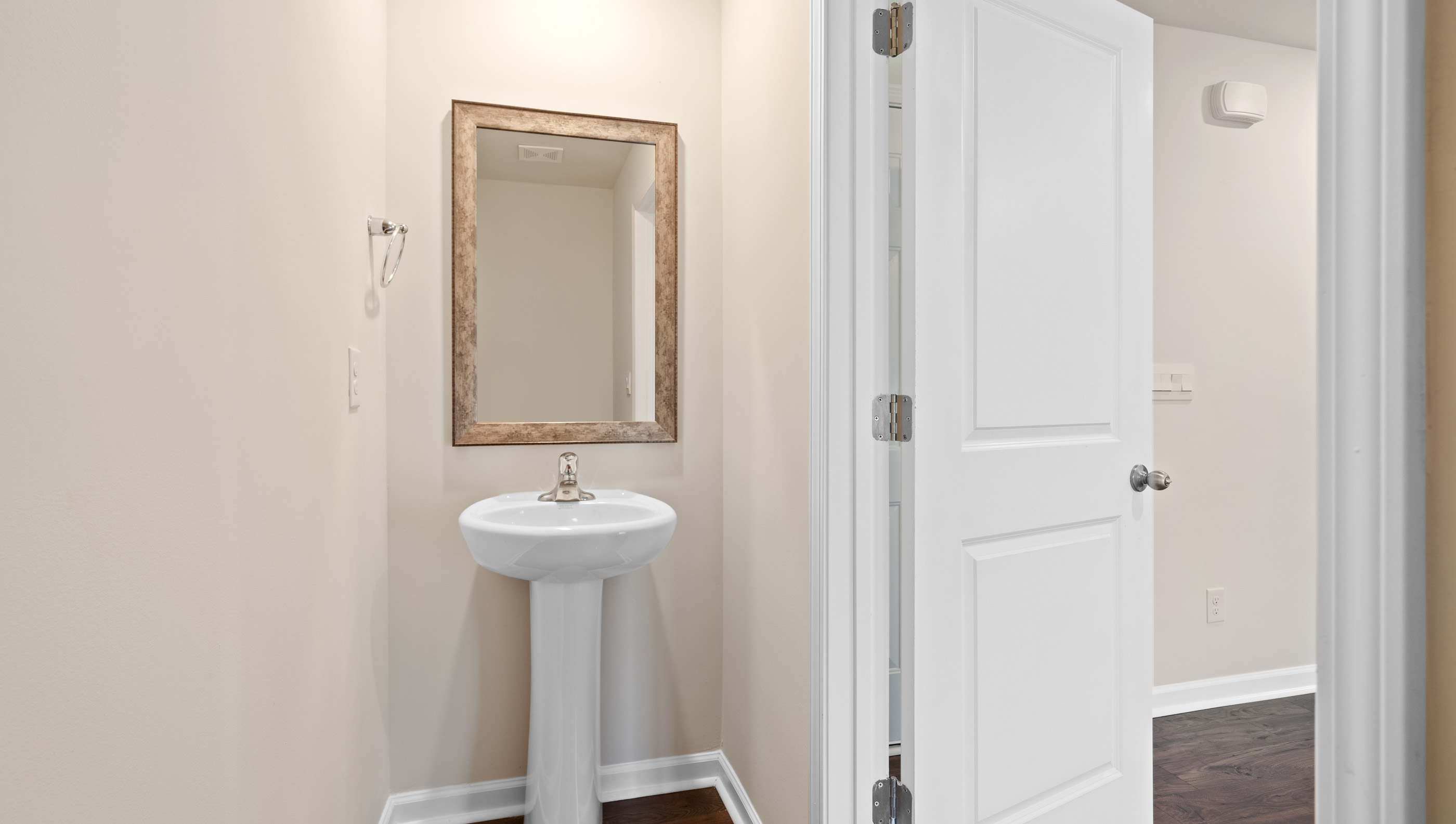 Bathroom with sink and toilet.