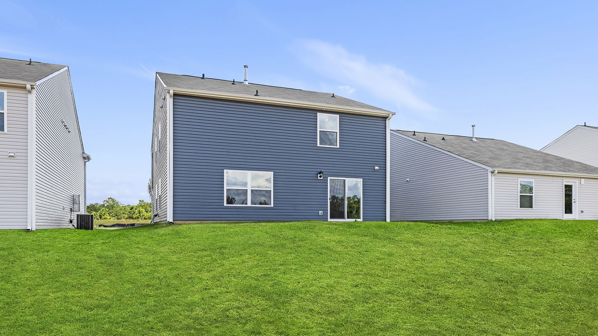 Large backyard of home.