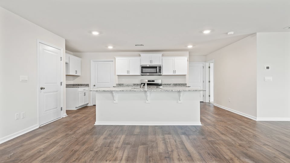 View of kitchen from dining room.