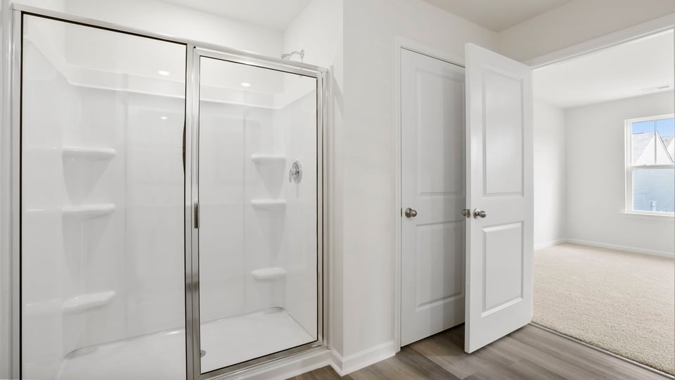 Walk in shower.
