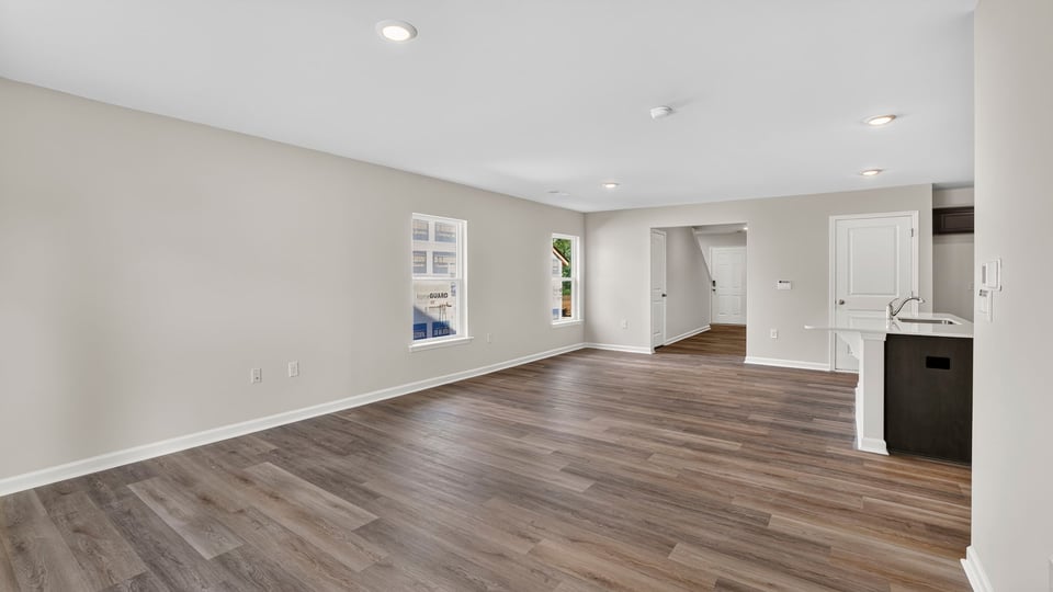 Livingroom with sliding doors.