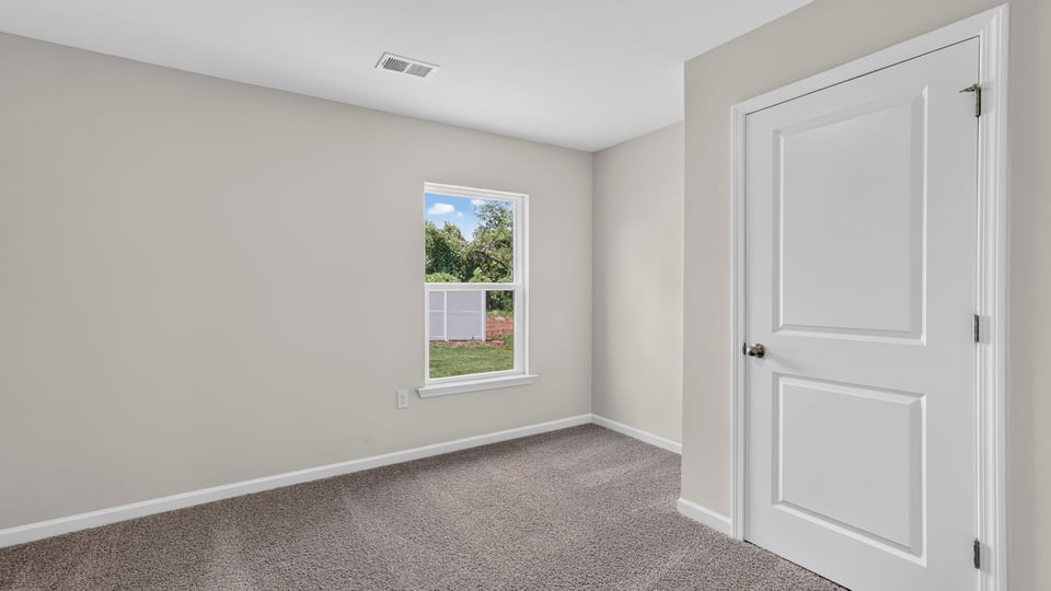 Landing space with carpet.