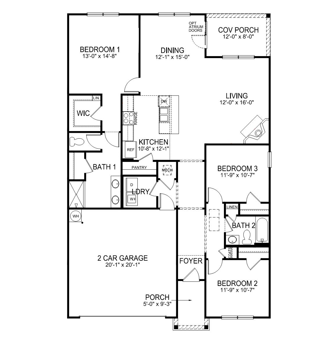 First floor floorplan of Aria.