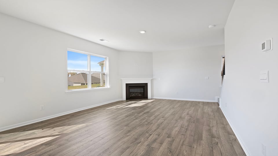 Living room with fireplace.