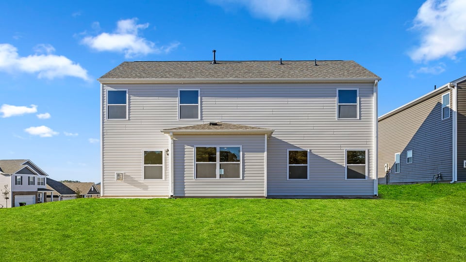 Large backyard of home.