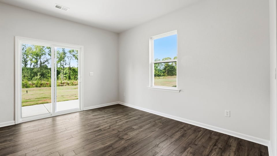 Breakfast area with sliding door.