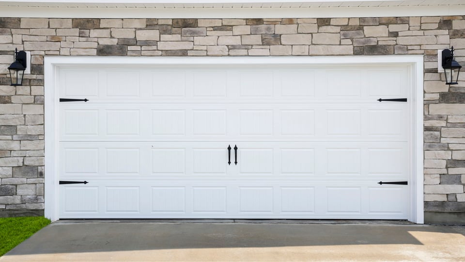 View of garage.