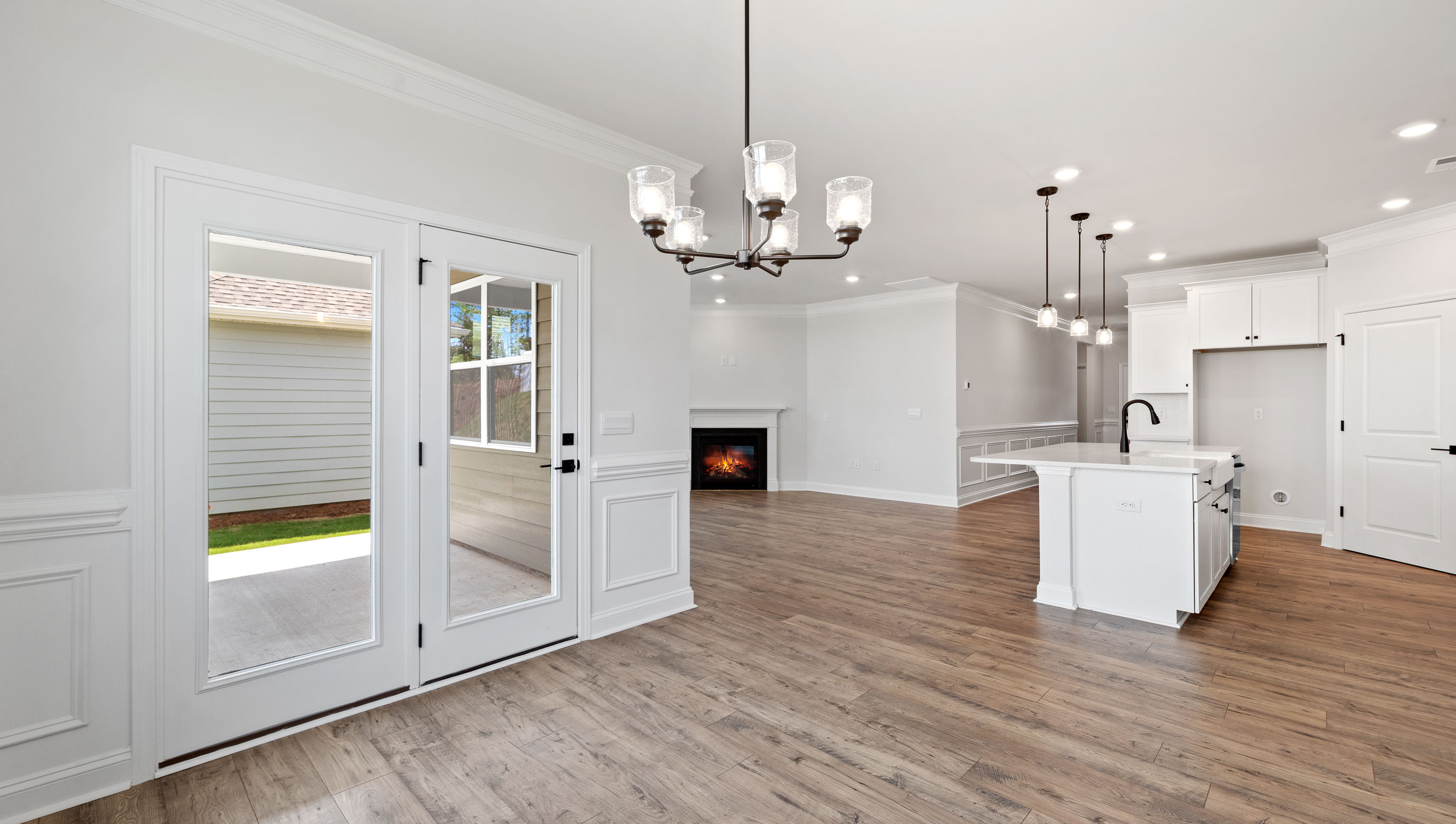 View from dining area toward the kitchen.