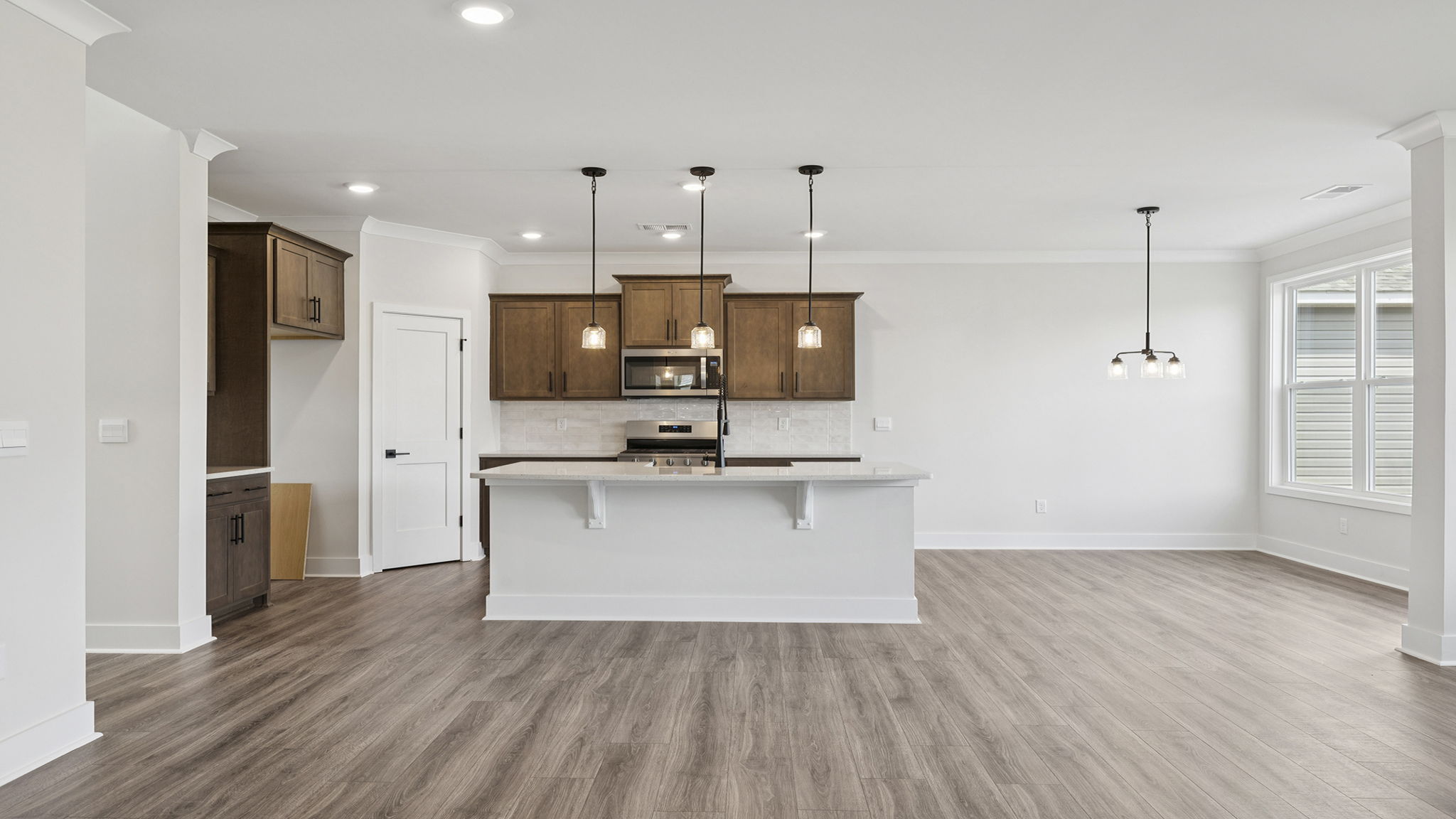View of kitchen and breakfast area.