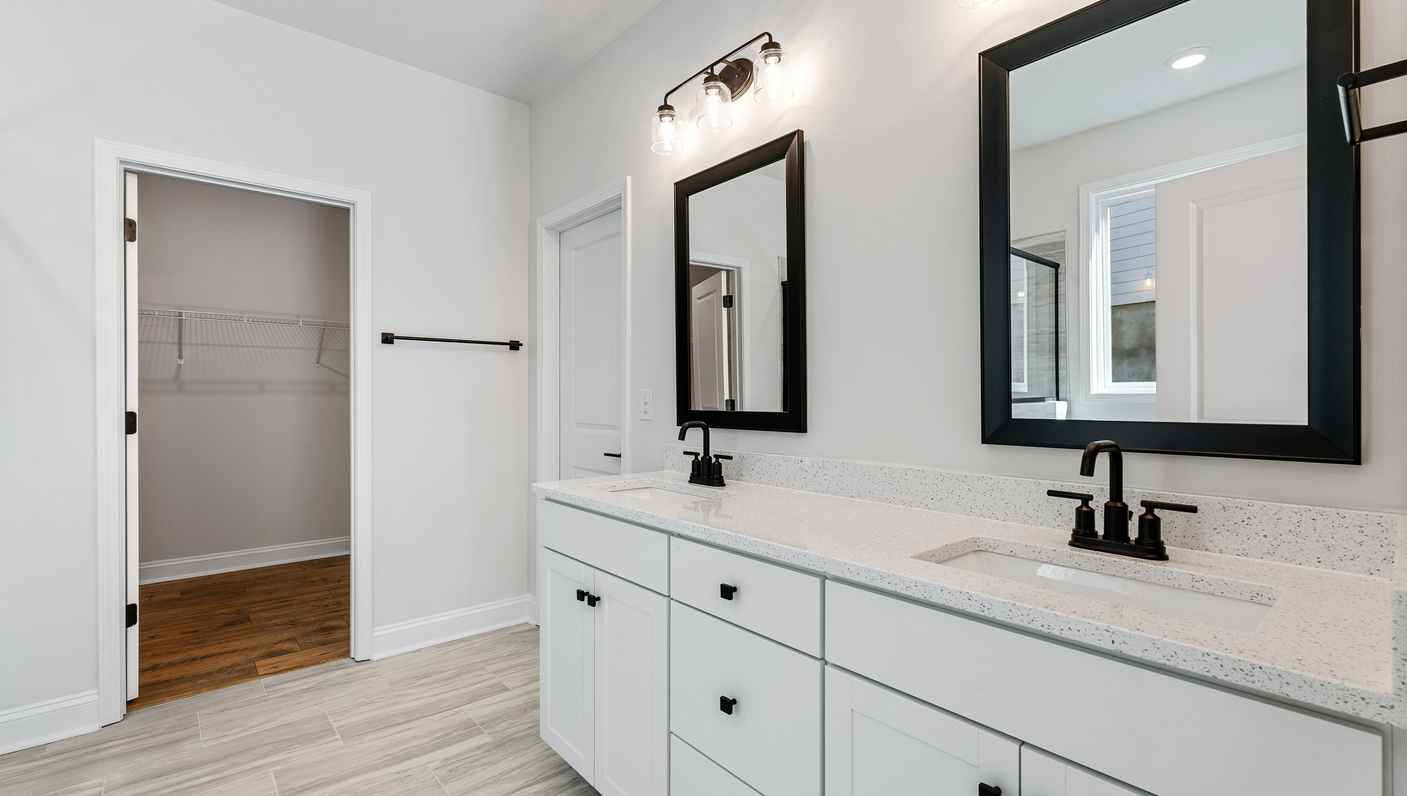Bathroom with double sink.