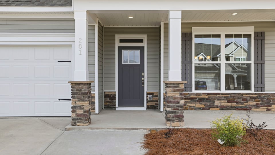 Inviting covered porch.