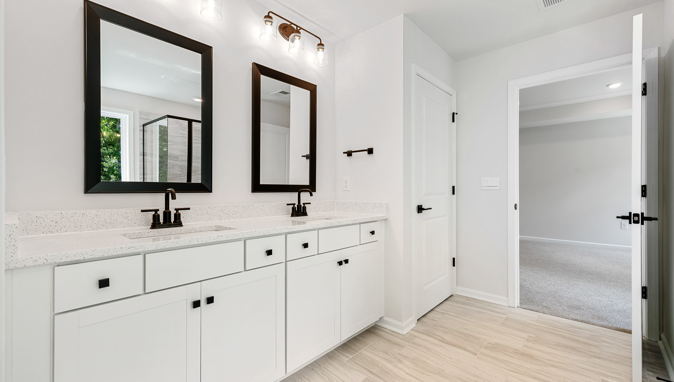 Bathroom with walk in shower and tub.