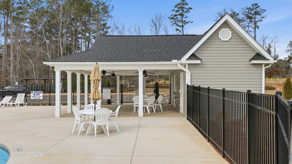 Amenities of Seven Oaks with cabana.