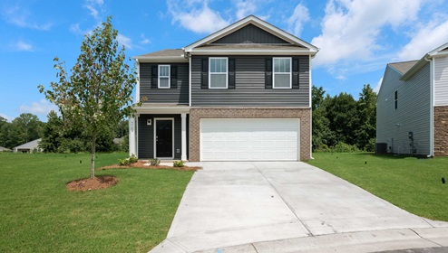 Robie two story front exterior with two car garage