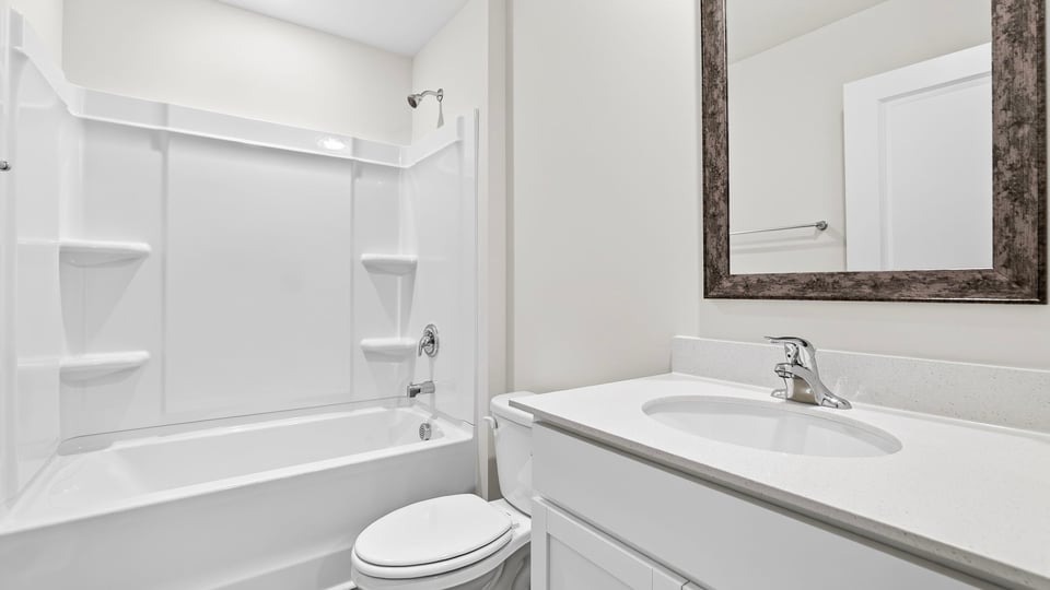 Bathroom with vanity sink.