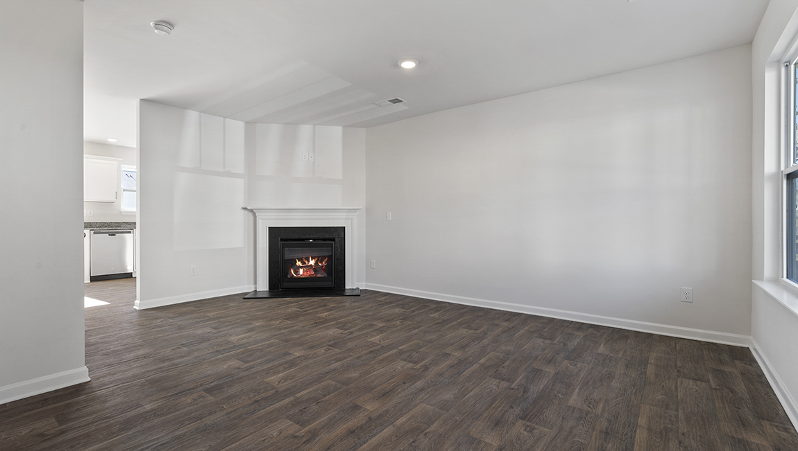 Spacious family room with fire place