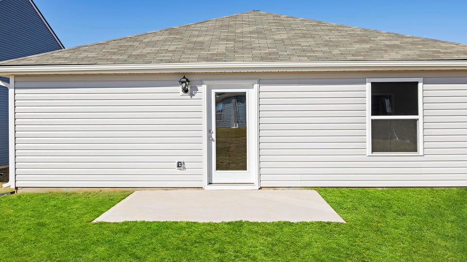 Large backyard of home.