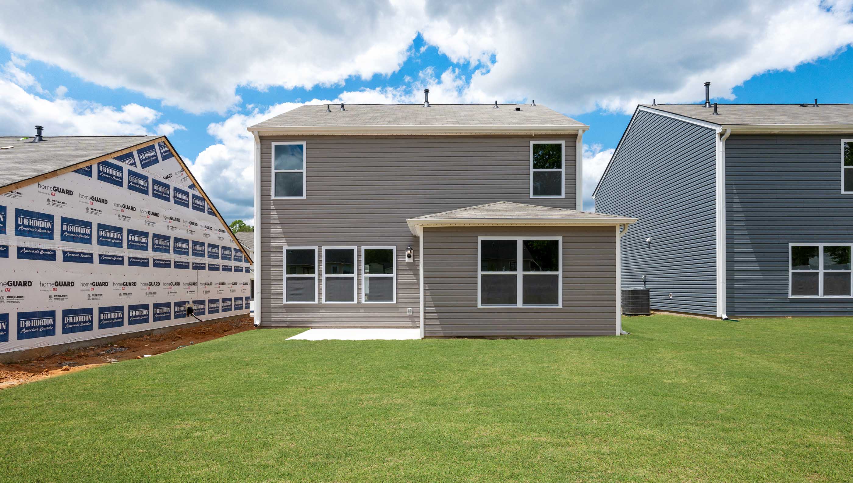 Large backyard of home.