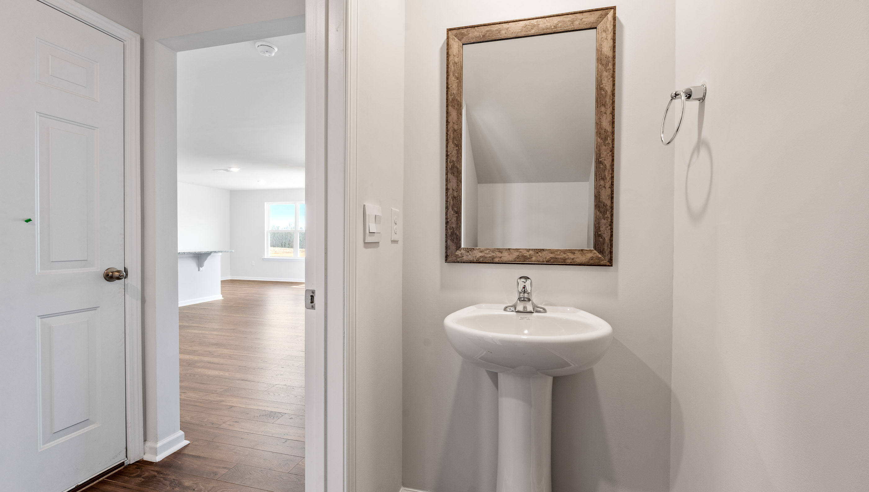 Half Bathroom with vanity.