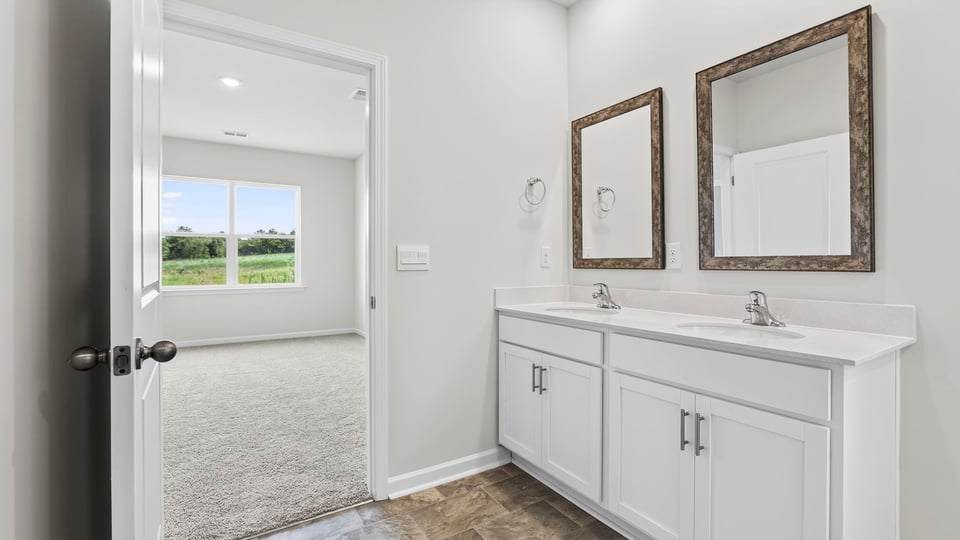 Bathroom with double vanity.