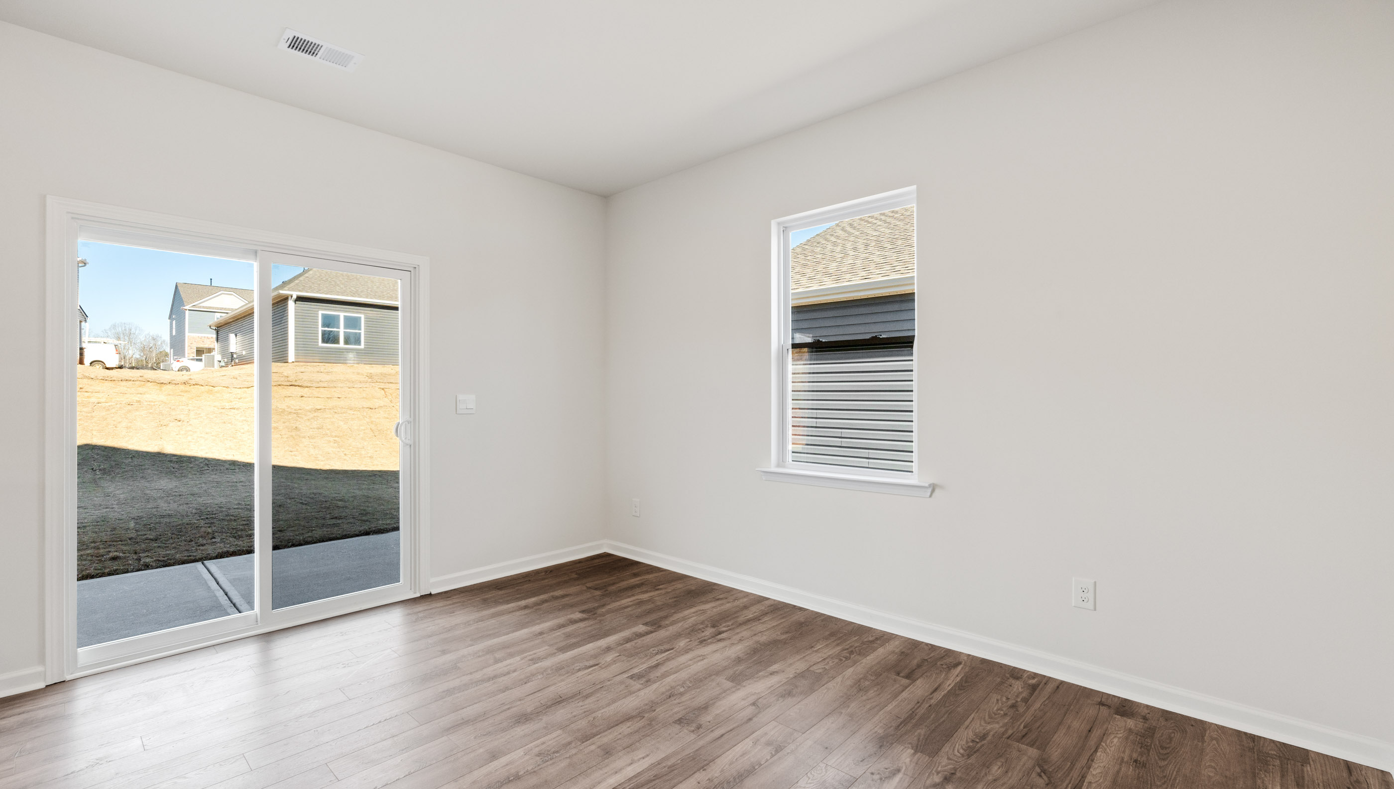 Breakfast area with sliding door.